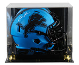 Lions Aidan Hutchinson Signed Rave Full Size Speed Rep Helmet W/ Case BAS Wit