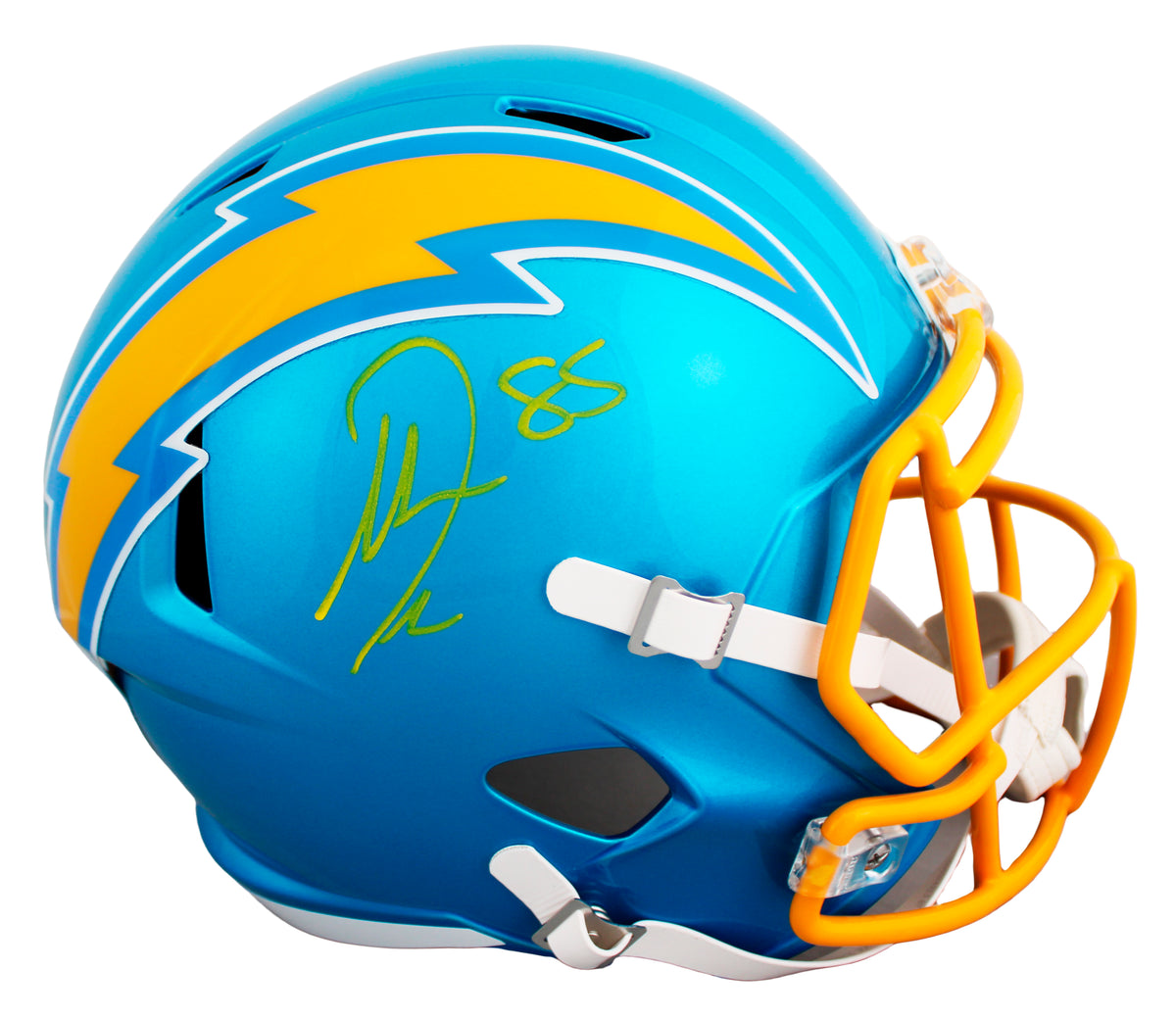 Chargers Antonio Gates Signed Flash Full Size Speed Rep Helmet W/ Case BAS Wit