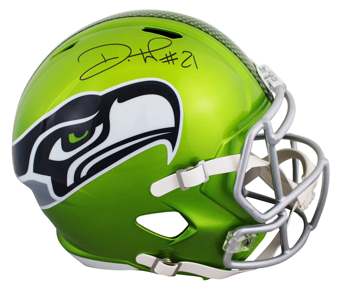Seahawks Devon Witherspoon Signed Flash Full Size Speed Rep Helmet W/ Case BAS W