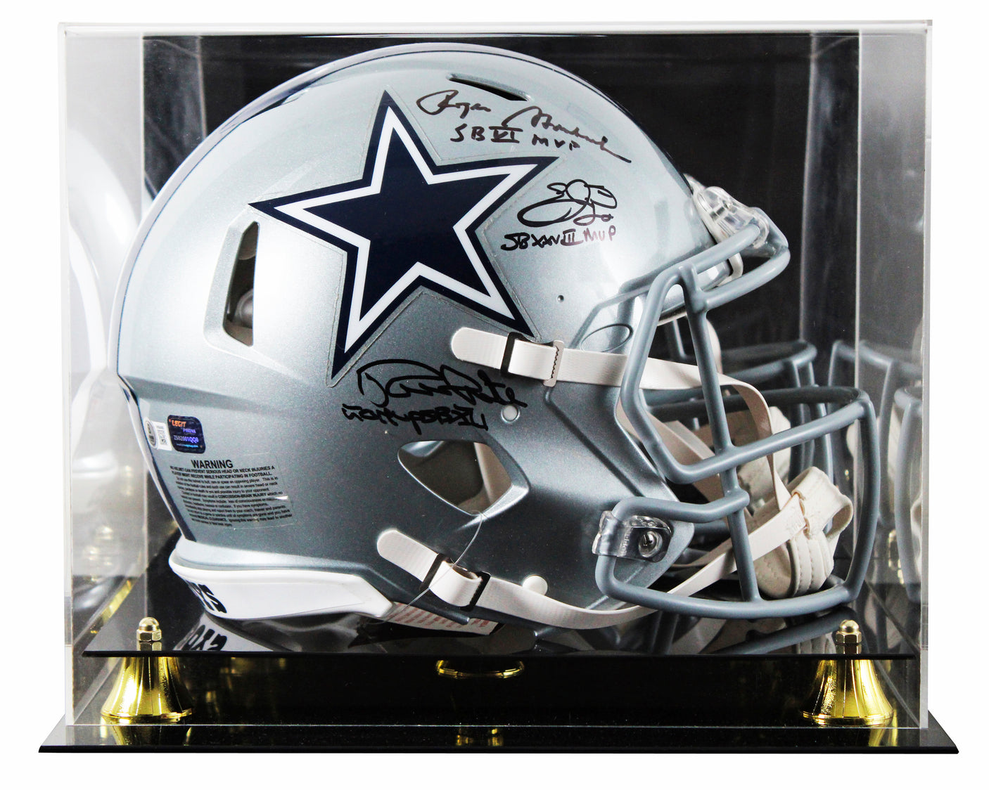 Cowboys (3) Smith, Staubach, & White Signed F/S Speed Proline Helmet W/ Case BAS