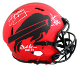 Bills (3) Reed, Kelly & Thomas Signed Rave F/S Speed Proline Helmet W/ Case BAS