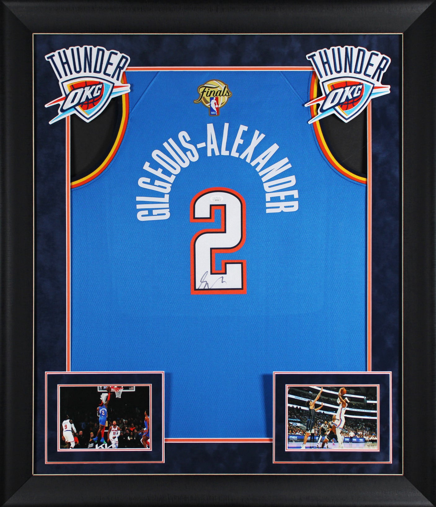 Thunder Shai Gilgeous-Alexander Signed Blue Nike Icon Framed Jersey JSA #CG07619