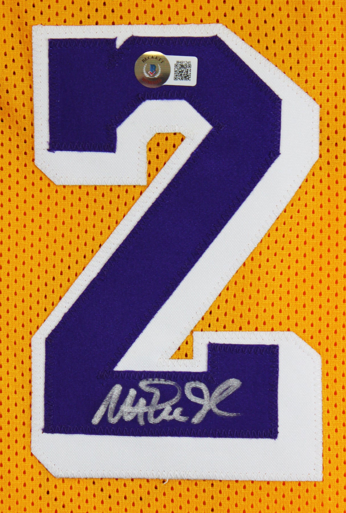 Magic Johnson Authentic Signed Yellow Pro Style Jersey BAS Witnessed #W491245