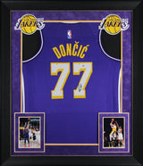 Lakers Luka Doncic Signed Purple Nike Swingman Framed Jersey PSA/DNA #AP94193