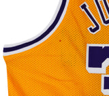 Magic Johnson Authentic Signed Yellow Pro Style Jersey BAS Witnessed #W491245