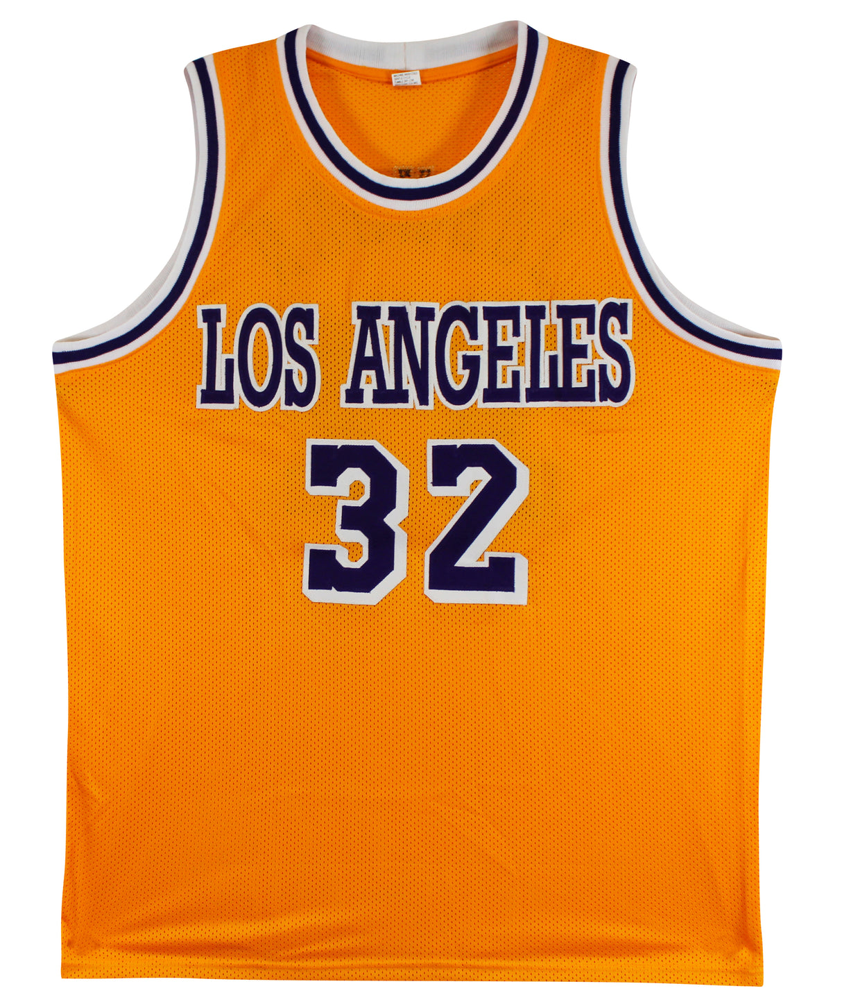 Magic Johnson Authentic Signed Yellow Pro Style Jersey BAS Witnessed #W491245