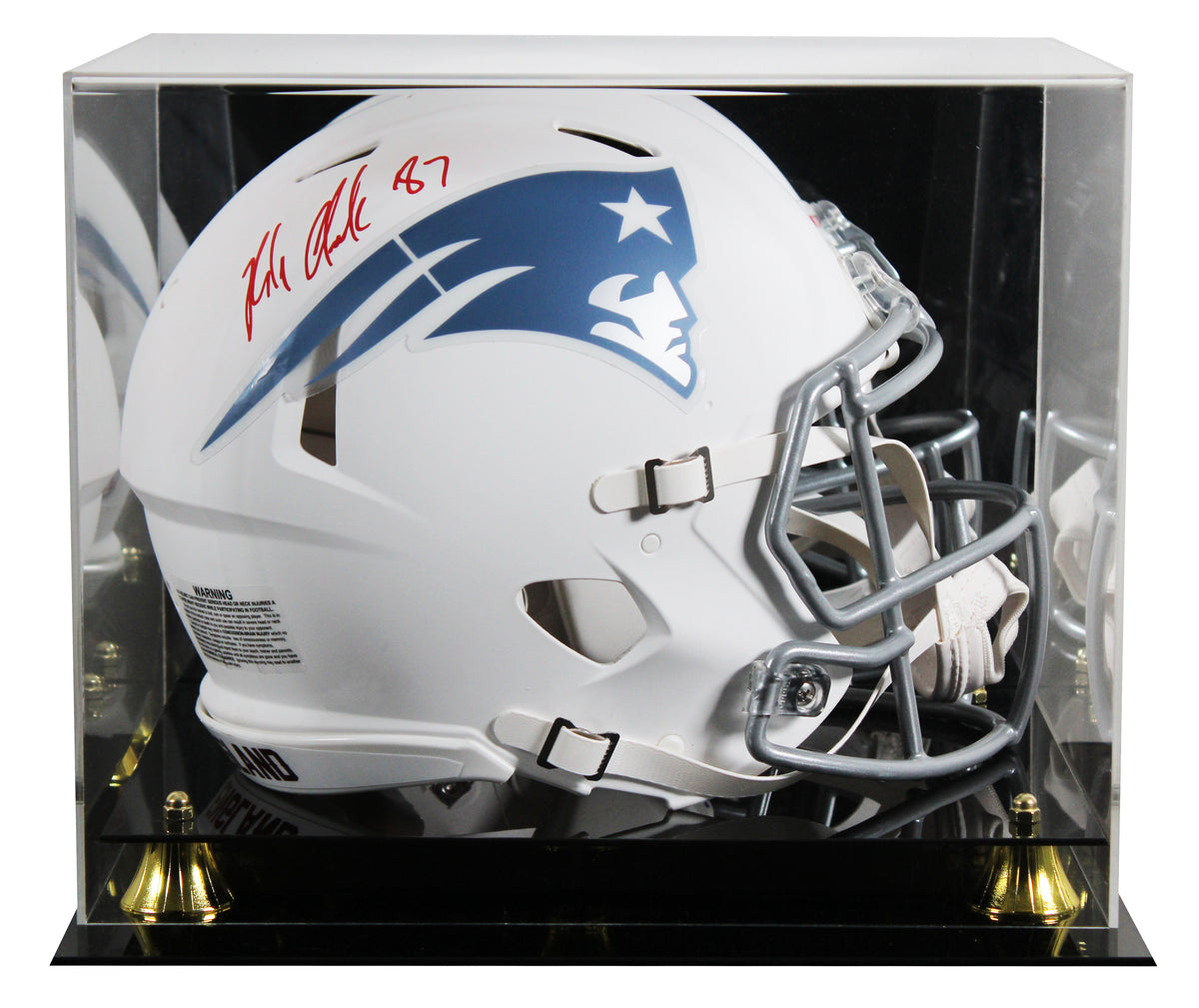 Patriots Rob Gronkowski Signed Rivalries F/S Speed Proline Helmet W/ Case BAS W