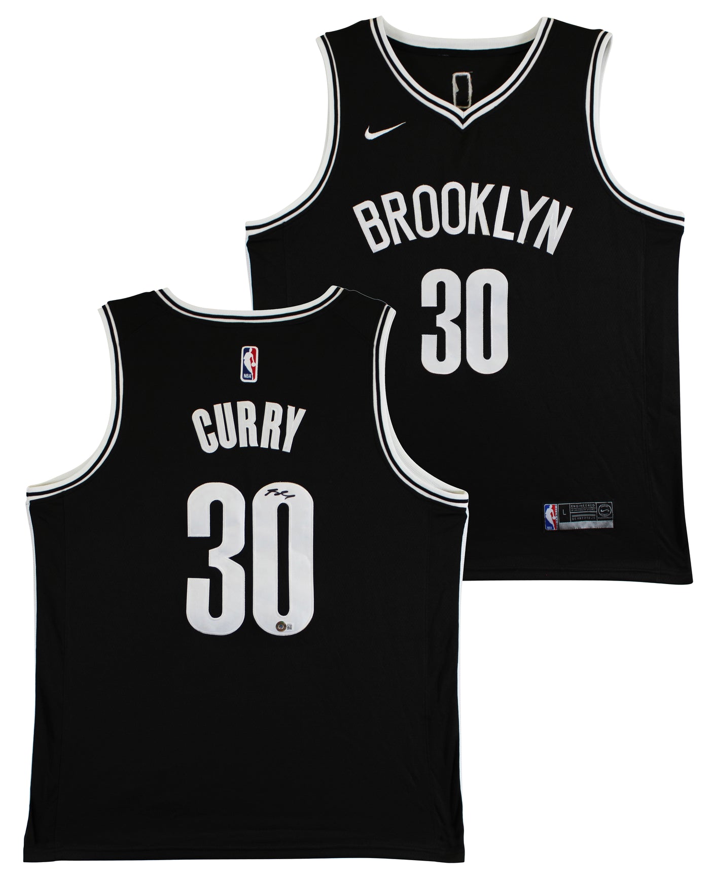 Nets Seth Curry Authentic Signed Black Nike Swingman Jersey BAS #BK88794
