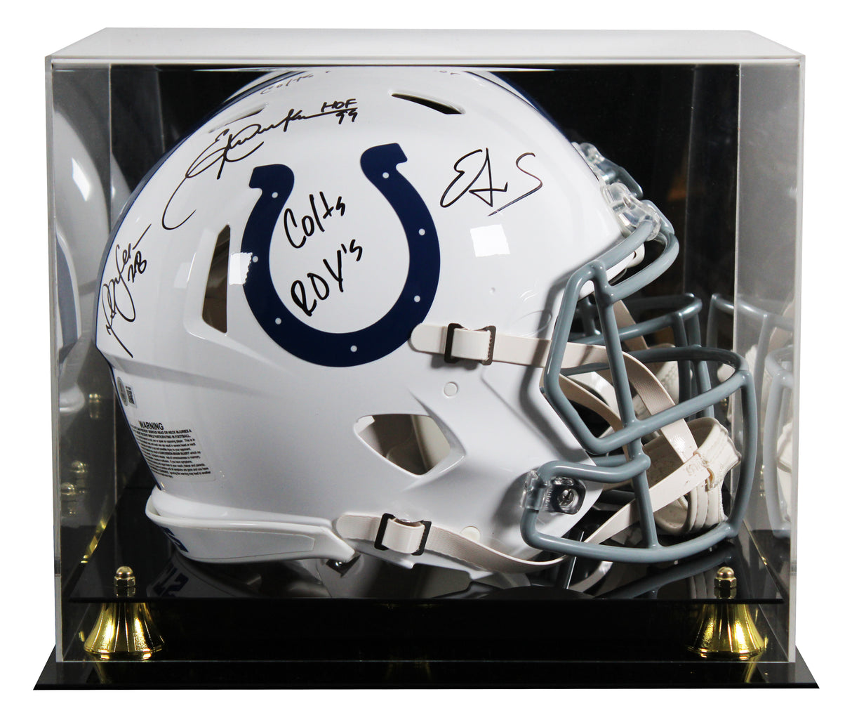 Colts (3) Faulk, Dickerson & James Signed F/S Speed Proline Helmet W/ Case BAS W