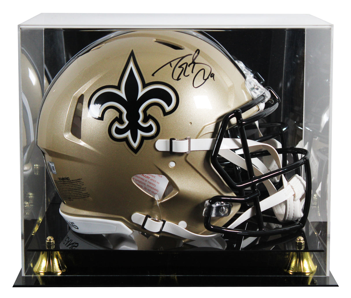 Saints Drew Brees Signed Full Size Speed Proline Helmet W/ Case BAS Witnessed