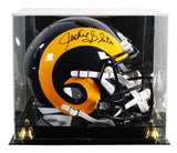 Rams Jackie Slater Signed 1981-99 TB Full Size Speed Rep Helmet W/ Case BAS Wit