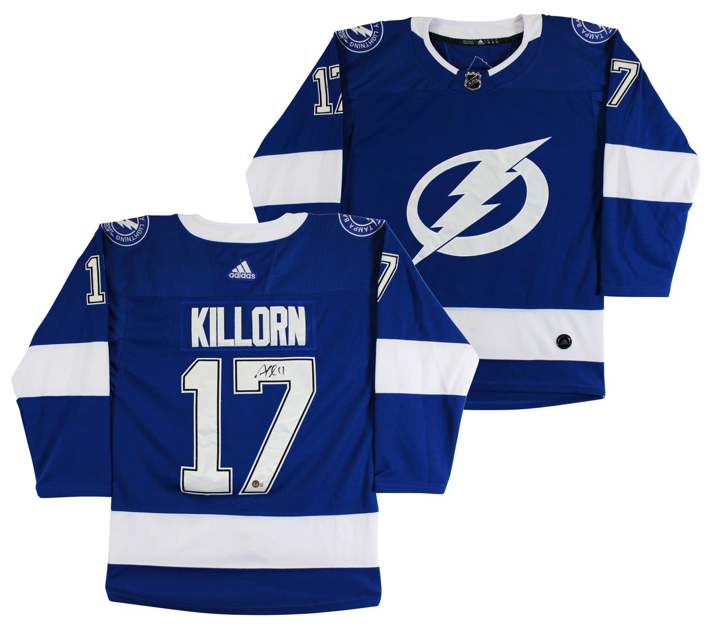 Lightning Alex Killorn Authentic Signed Blue Adidas Jersey BAS #BK88789