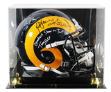 Rams (4) Bruce, Warner +2 Signed 81-99 TB F/S Speed Rep Helmet W/ Case BAS Wit