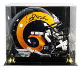 Rams Isaac Bruce "HOF 20" Signed 1981-99 TB F/S Speed Rep Helmet W/ Case BAS Wit