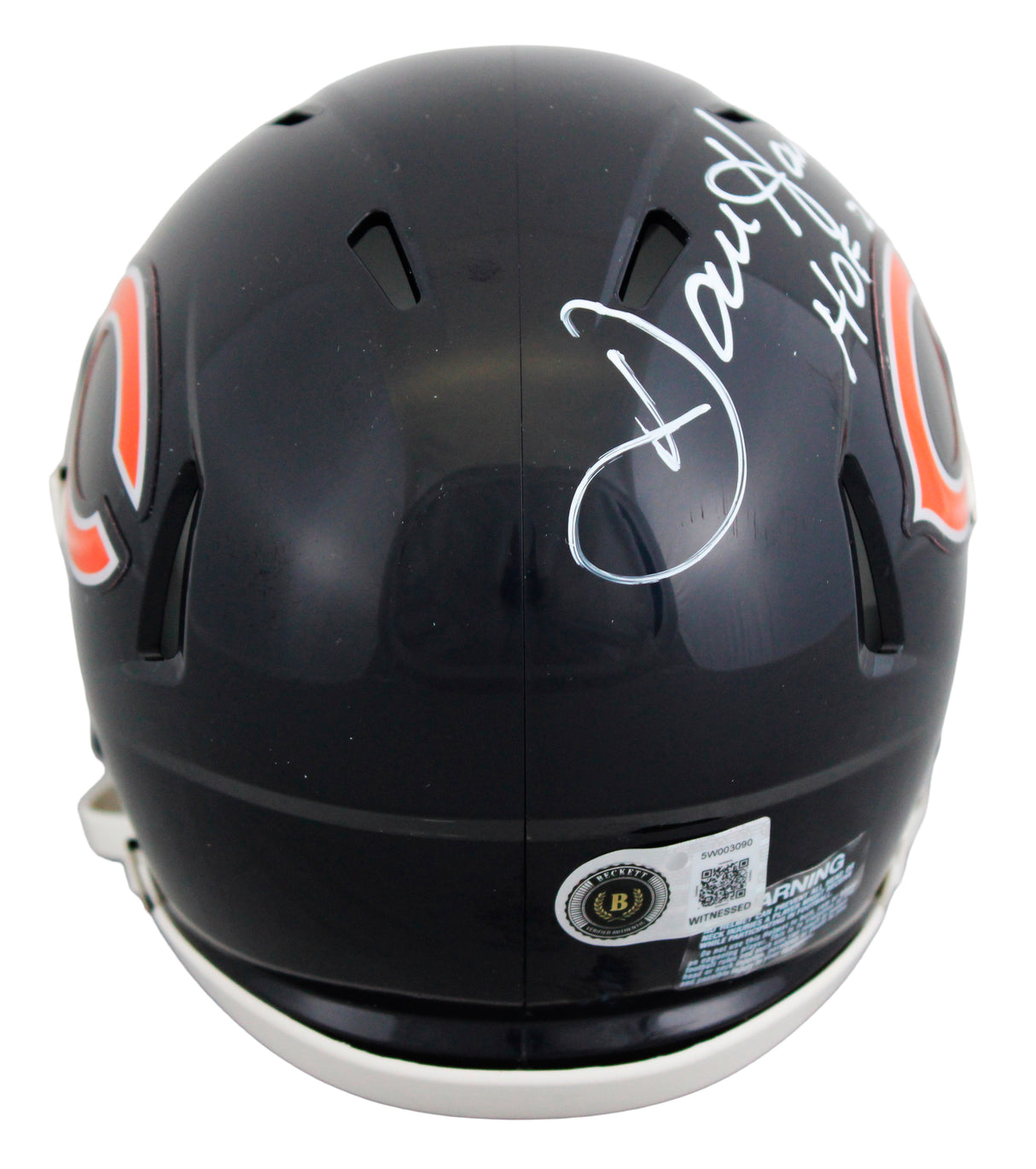 Bears Dan Hampton "HOF 02" Signed Speed Mini Helmet W/ Case BAS Witnessed
