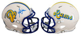 Rams Marshall Faulk Authentic Signed Retro Speed Mini Helmet BAS Witnessed