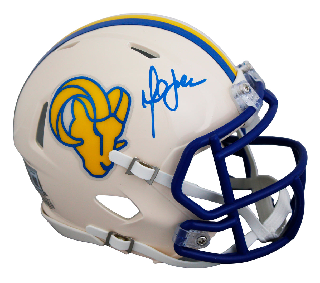 Rams Marshall Faulk Authentic Signed Retro Speed Mini Helmet W/ Case BAS Witness