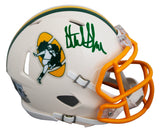 Packers Sterling Sharpe Signed Retro Speed Mini Helmet W/ Case BAS Witnessed