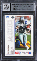 Cowboys Emmitt Smith Signed 1991 Upper Deck #172 Card Auto 10! BAS Slabbed