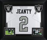 Ashton Jeanty Authentic Signed White Color Rush Pro Style Framed Jersey BAS Wit