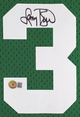 Celtics Larry Bird Signed 1985 Green M&N HWC Swingman Framed Jersey BAS Witness