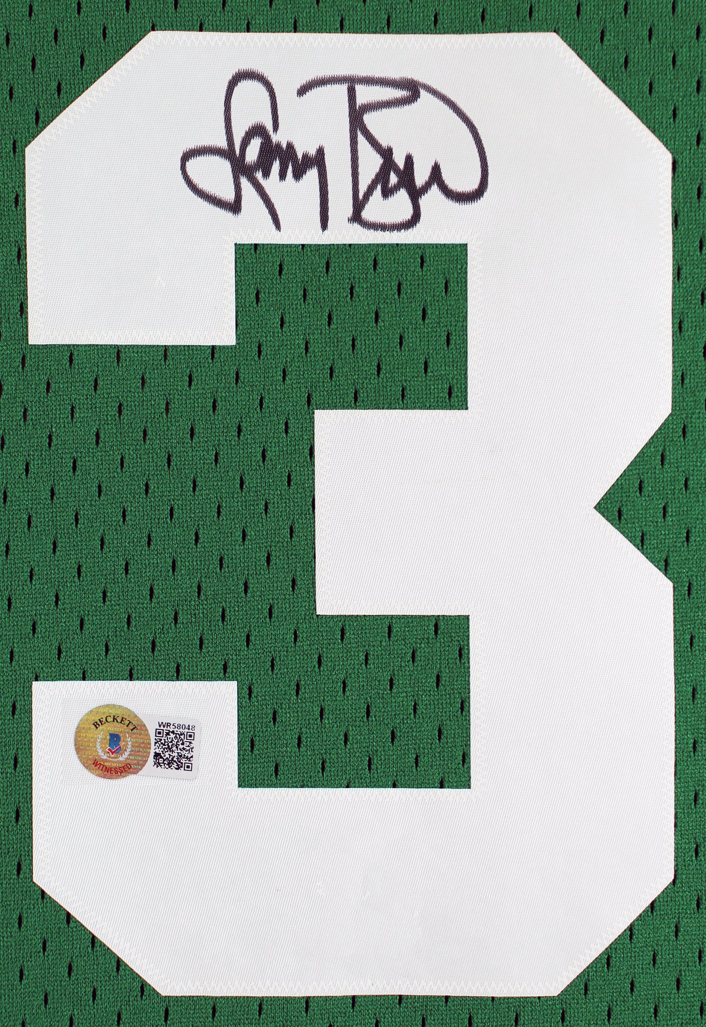 Celtics Larry Bird Signed 1985 Green M&N HWC Swingman Framed Jersey BAS Witness