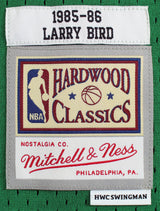 Celtics Larry Bird Authentic Signed 1985 Green M&N HWC Swingman Jersey BAS Wit
