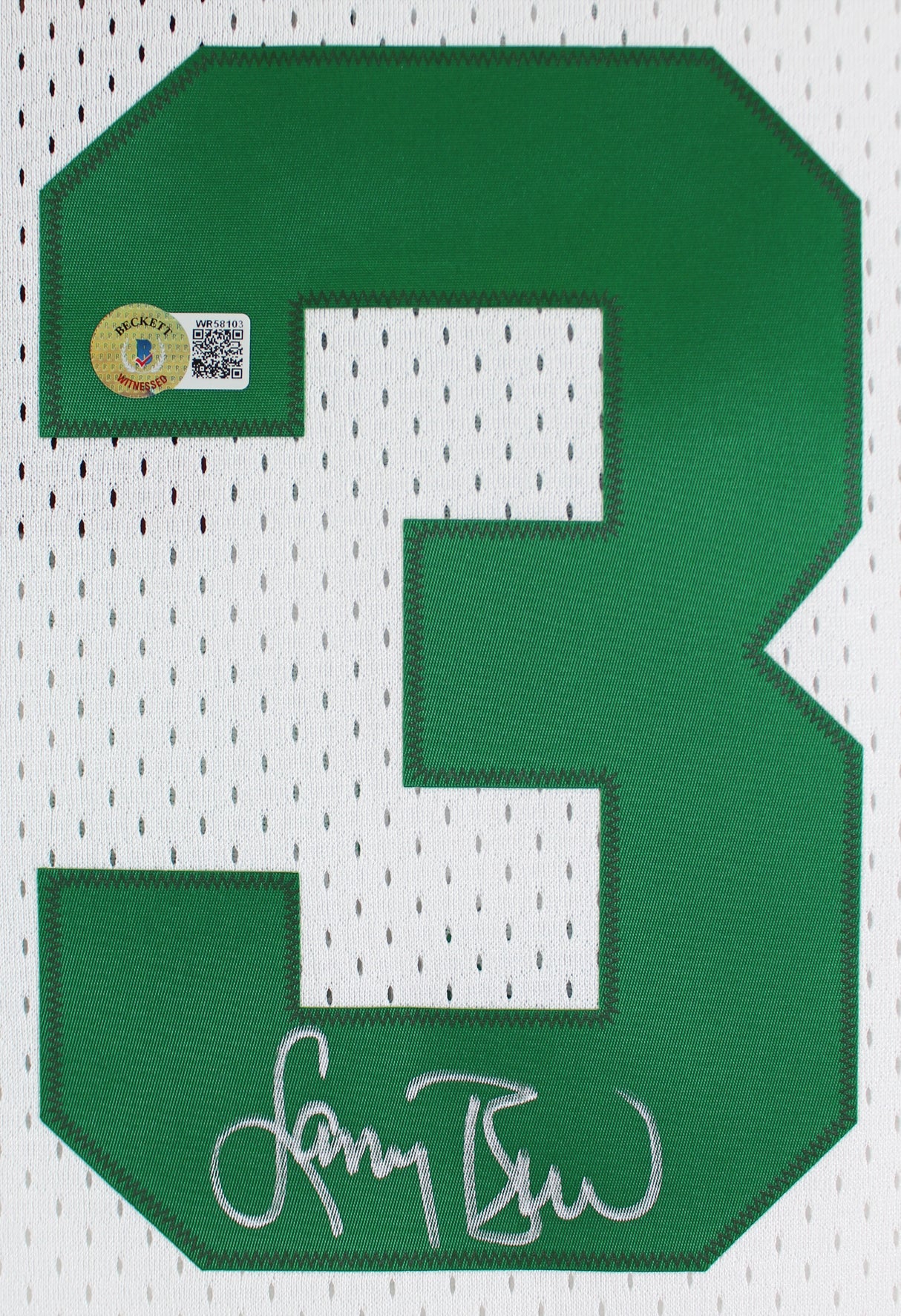 Larry Bird Authentic Signed 1985 White M&N HWC Swingman Framed Jersey BAS Wit 1