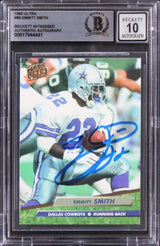 Cowboys Emmitt Smith Authentic Signed 1992 Ultra #88 Card Auto 10! BAS Slabbed