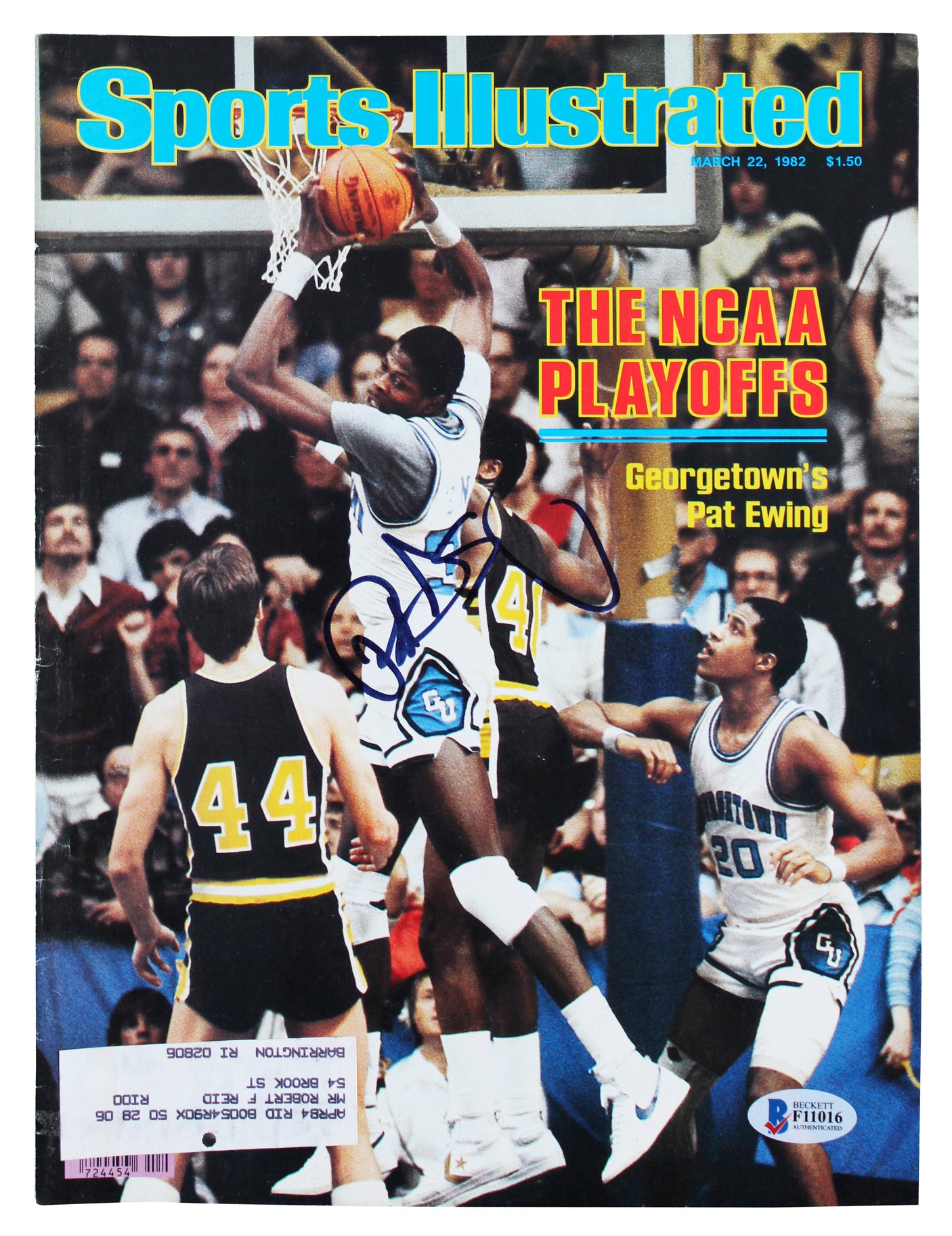 Knicks Patrick Ewing Signed 1982 Sports Illustrated Magazine Cover BAS #F11016