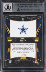 Cowboys Emmitt Smith Signed 2019 Select Prizm Purple #197 Card Auto 10! BAS Slab