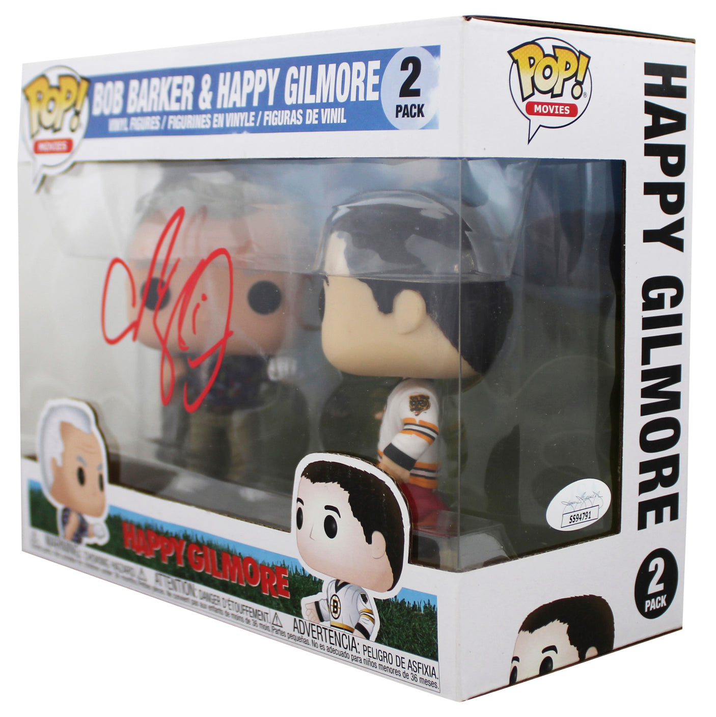 Adam Sandler Signed Bob Barker & Happy Gilmore 2 Pack Funko Pop Vinyl Figure JSA