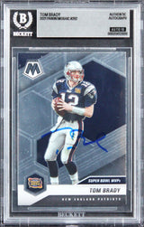 Patriots Tom Brady Signed 2021 Panini Mosaic #282 Card Auto 10! BAS Slabbed