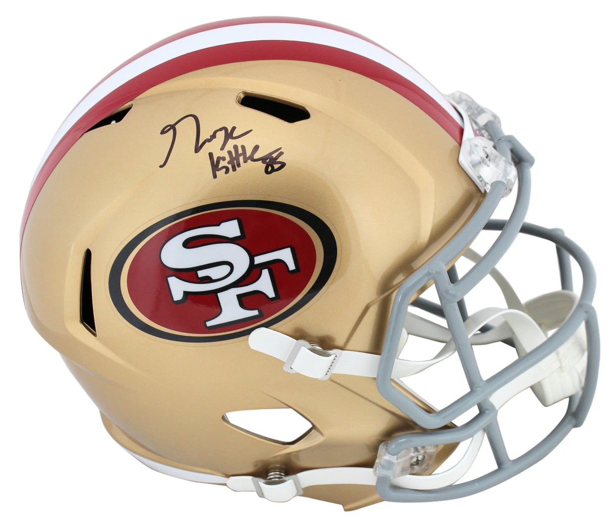 49ers George Kittle Signed Full Size Speed Rep Helmet W/ Case BAS Witnessed