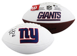 Giants Phil Simms Signed Wilson White Panel Logo Football W/ Case BAS Witnessed