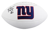 Giants Phil Simms Signed Wilson White Panel Logo Football W/ Case BAS Witnessed