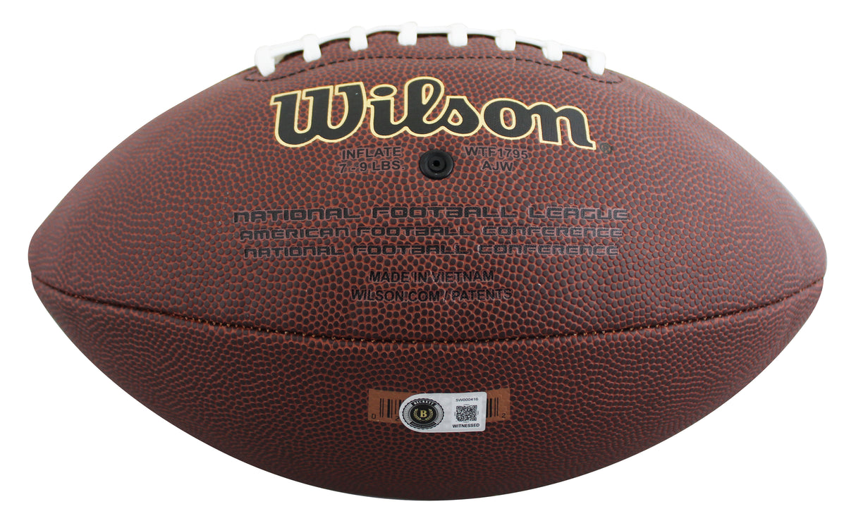 Giants Phil Simms Signed Wilson Super Grip Football W/ Case BAS Witnessed