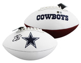 Cowboys Emmitt Smith Signed Franklin White Panel Logo Football W/ Case BAS Wit