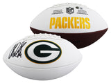 Packers Sterling Sharpe Signed Wilson White Panel Logo Football BAS Witnessed