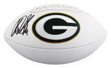 Packers Sterling Sharpe Signed Wilson White Panel Logo Football W/ Case BAS Wit