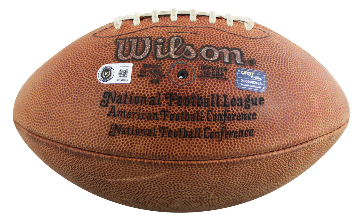 Cowboys Emmitt Smith Signed Official Wilson Nfl Football BAS Witnessed #5W037481