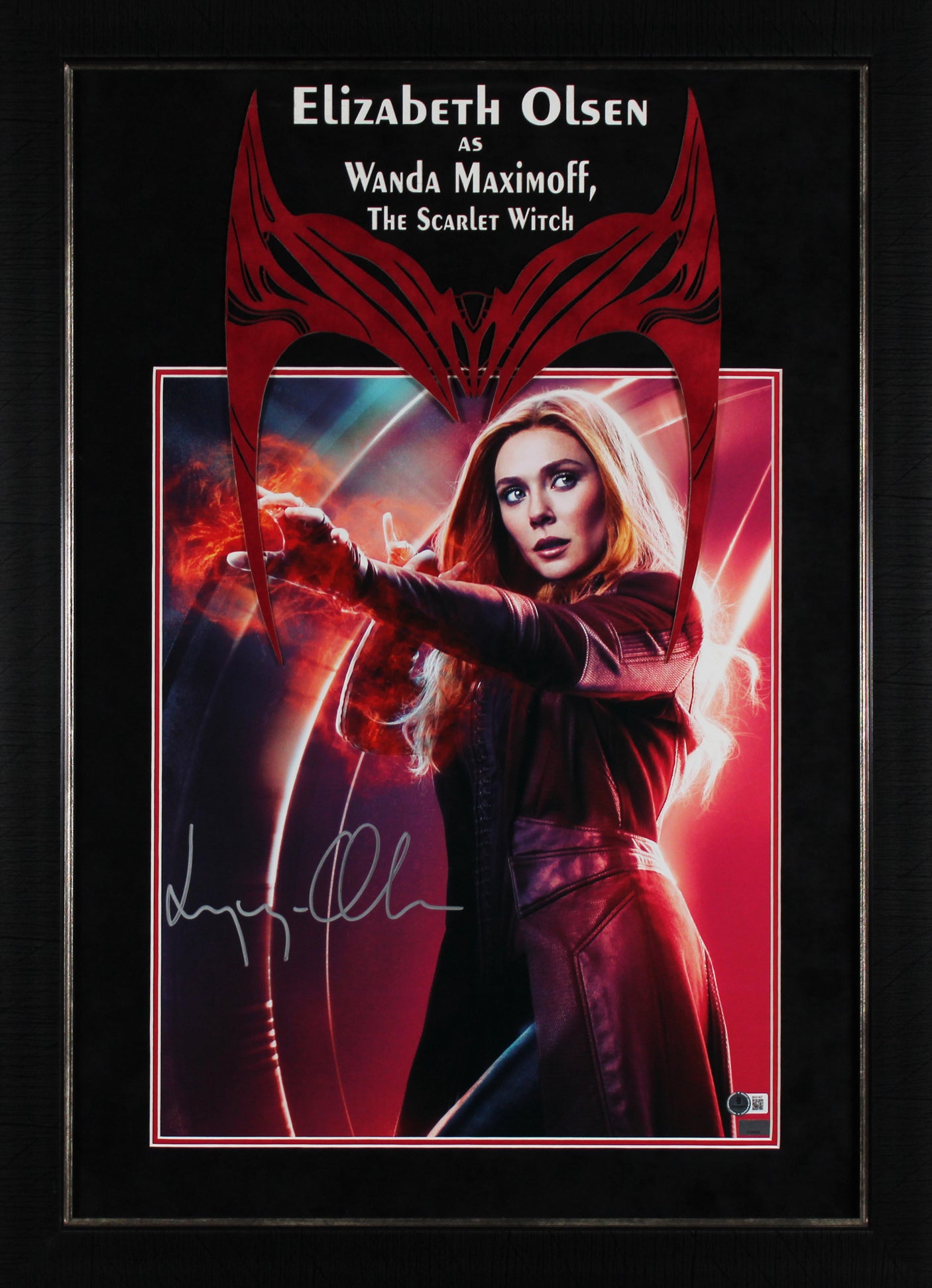 Elizabeth Olsen The Scarlet Witch Authentic Signed 11x14 Framed Photo BAS