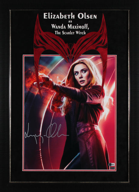 Elizabeth Olsen The Scarlet Witch Authentic Signed 11x14 Framed Photo BAS