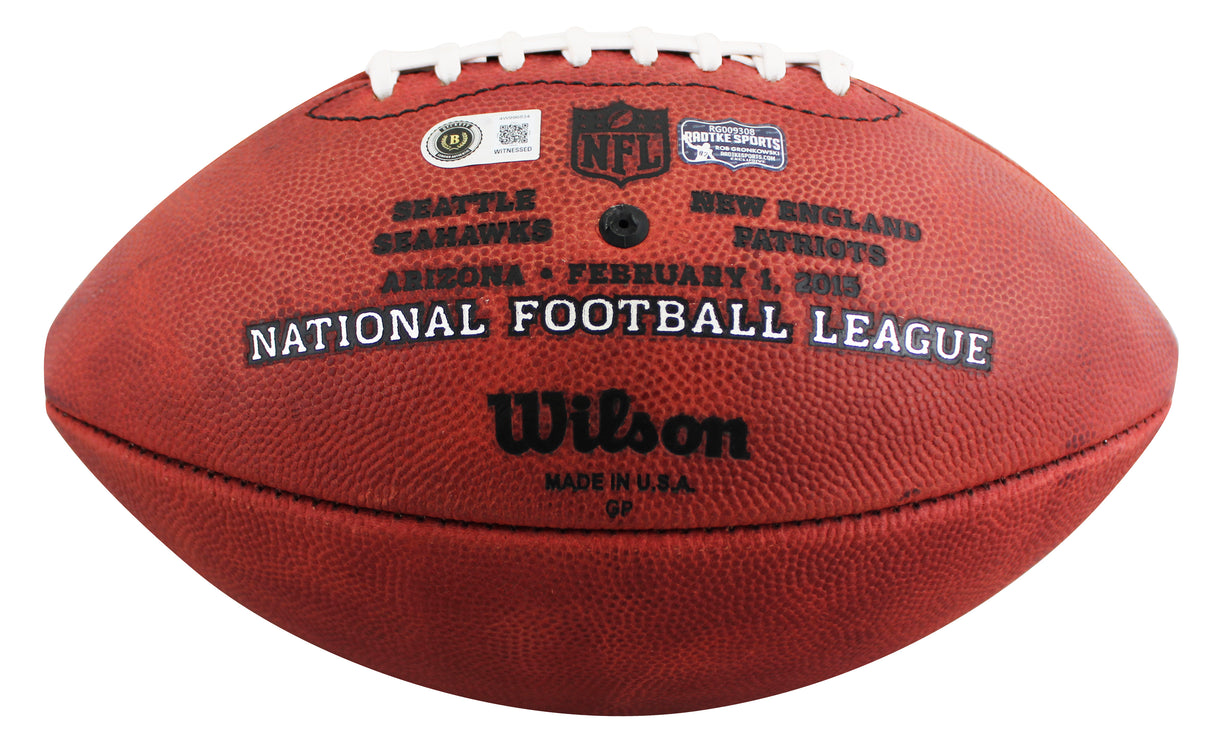 Patriots Rob Gronkowski Signed SB XLIX Logo Wilson "Duke" Football BAS #4W996834