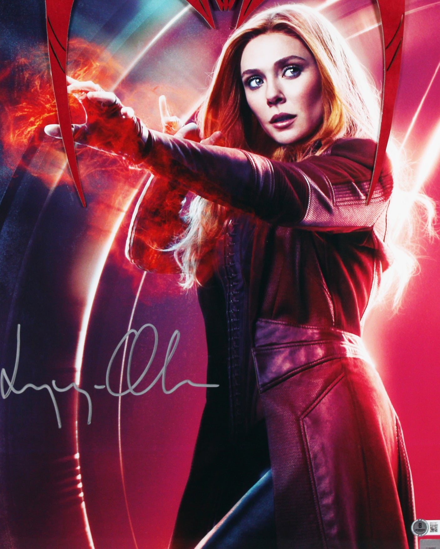 Elizabeth Olsen The Scarlet Witch Authentic Signed 11x14 Framed Photo BAS