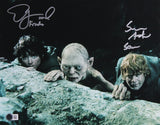 LOTR (3) Astin, Wood & Serkis Authentic Signed 11x14 Photo Framed Display BAS