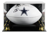 Cowboys Emmitt Smith Signed Franklin White Panel Logo Football W/ Case BAS Wit