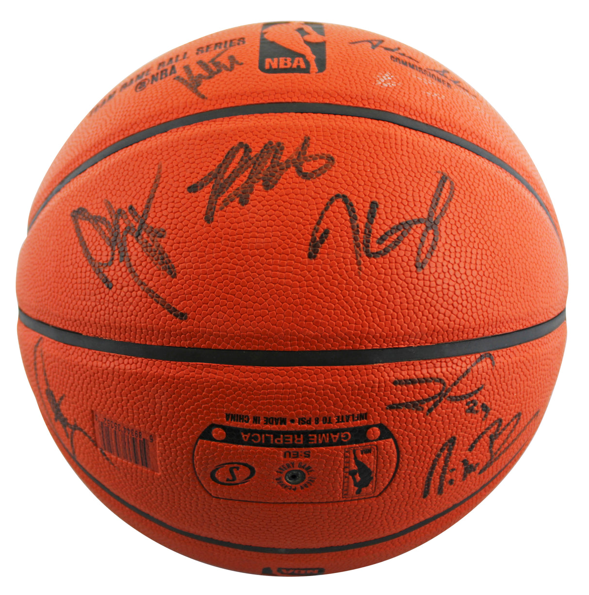 2016-17 Warriors (22) Curry, Green, Durant, Kerr Signed Basketball BAS #AE12366