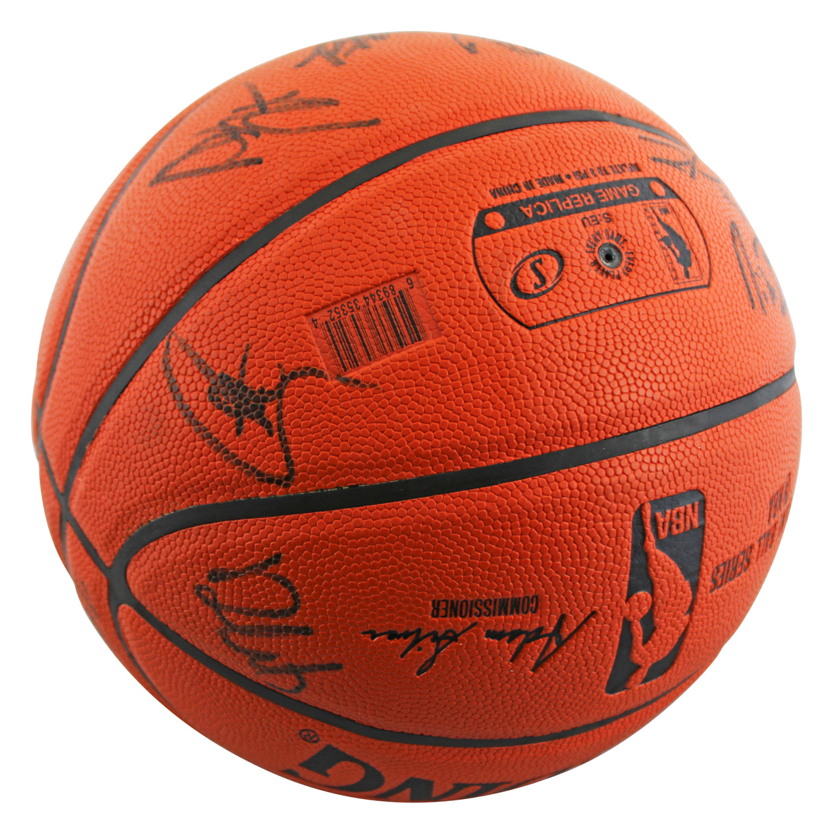 2016-17 Warriors (22) Curry, Green, Durant, Kerr Signed Basketball BAS #AE12366