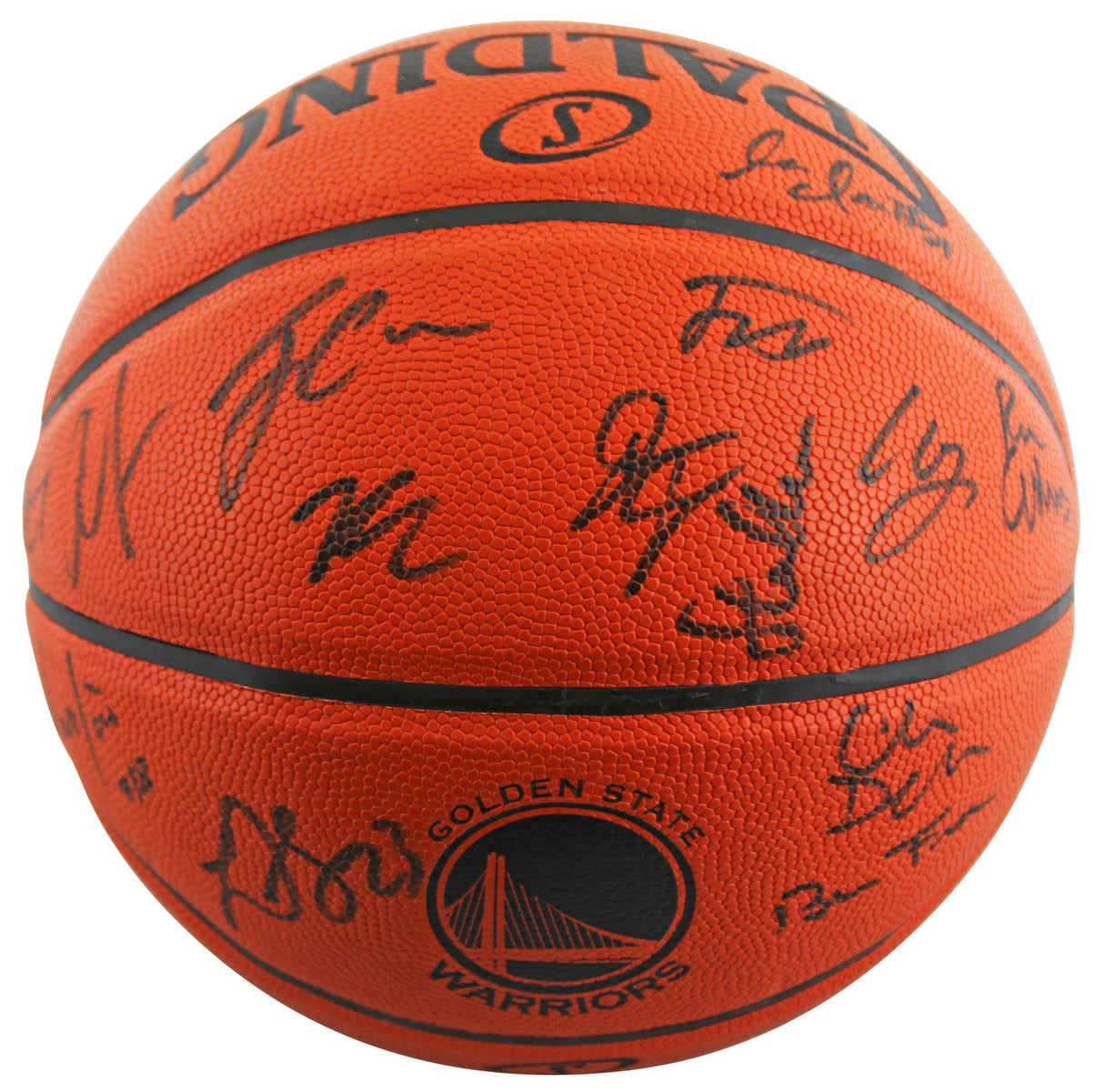 2016-17 Warriors (22) Curry, Green, Durant, Kerr Signed Basketball BAS #AE12366